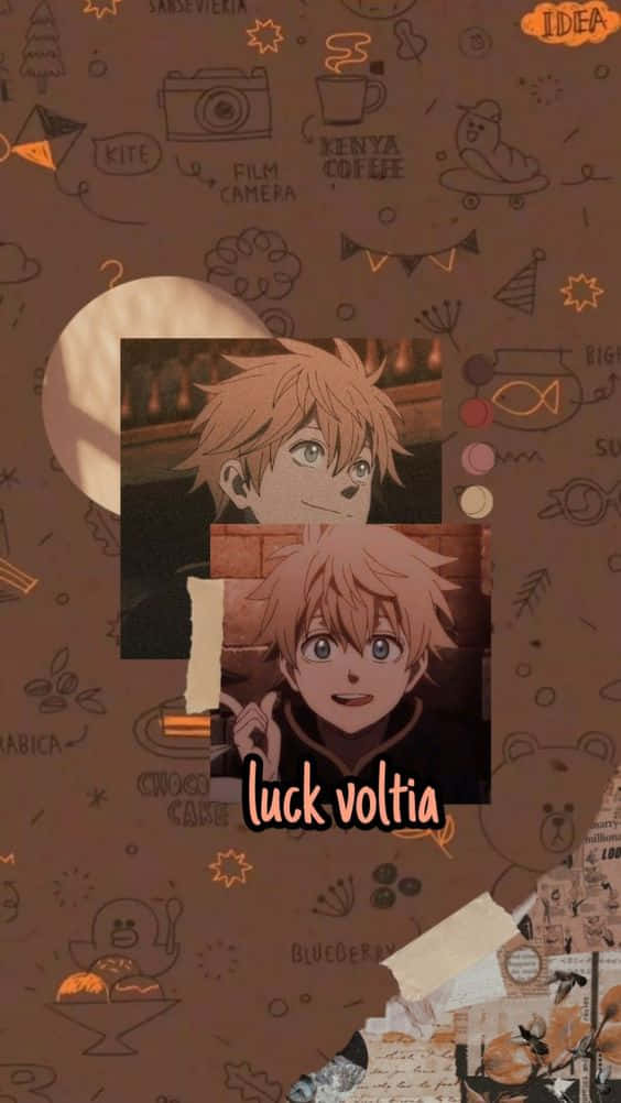 寫有「Luck Volta」字樣嘅桌布 壁紙
