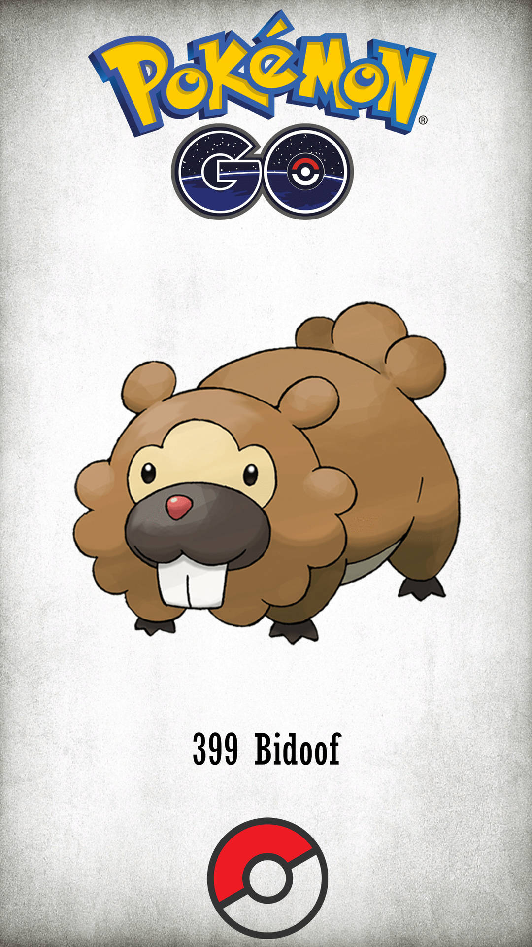 來自 Pokémon GO 遊戲的大牙狸寶可夢角色，附有精靈球標誌。