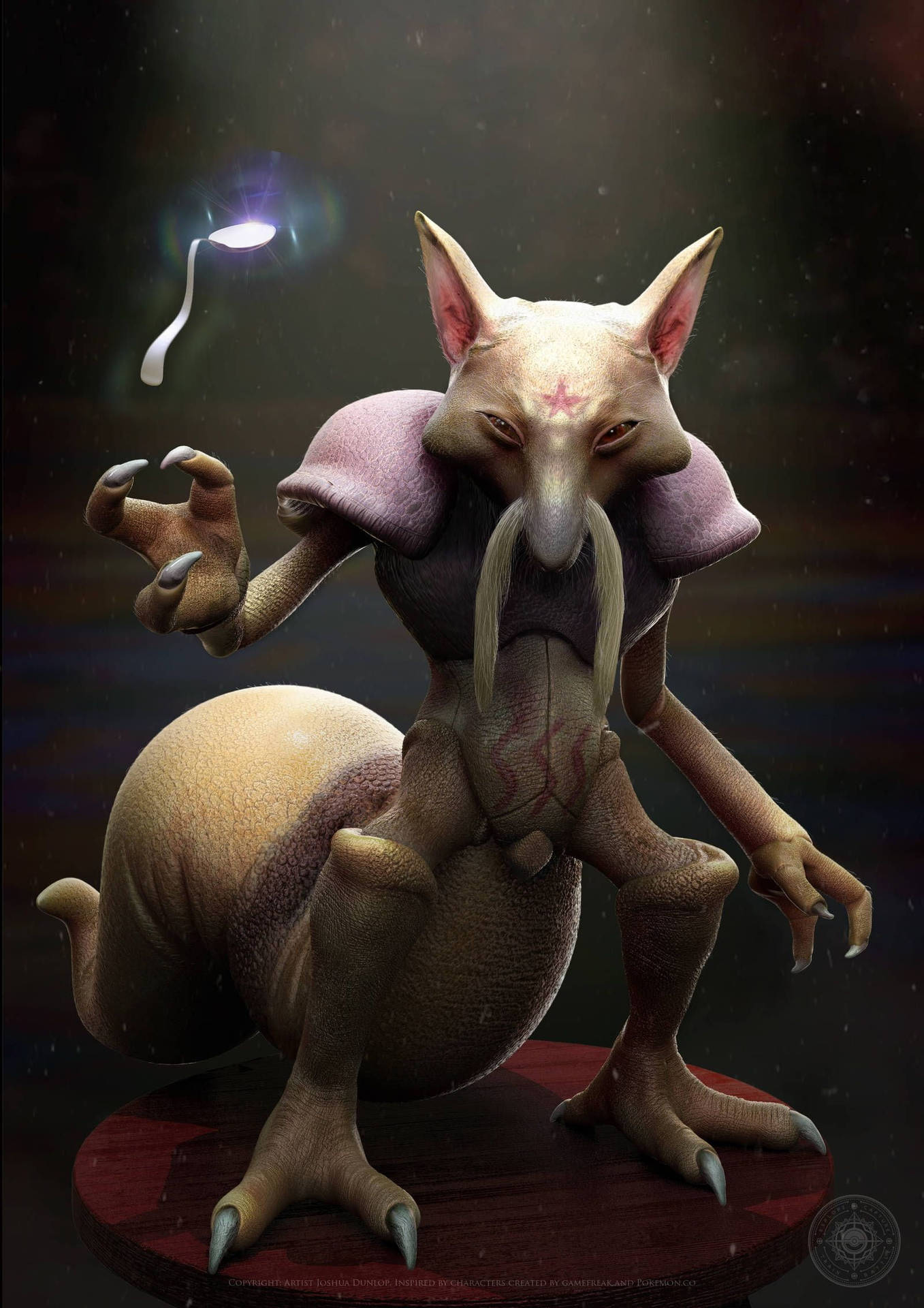 超現實外星生物，狐狸耳朵，發光球體