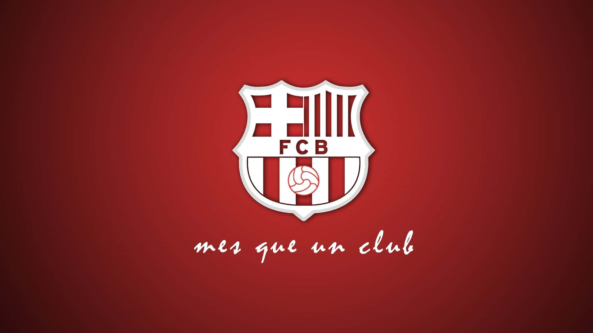 巴塞隆拿足球會徽章，紅色背景上帶有「mes que un club」文字