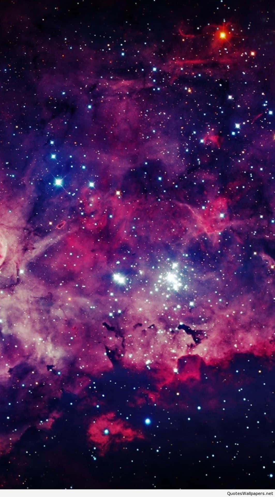 色彩繽紛的宇宙星雲，在深邃的太空中閃爍著星星和旋轉的雲層。