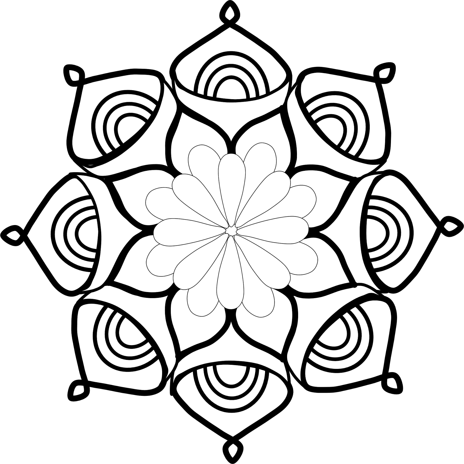 對稱花卉曼陀羅設計 壁紙
