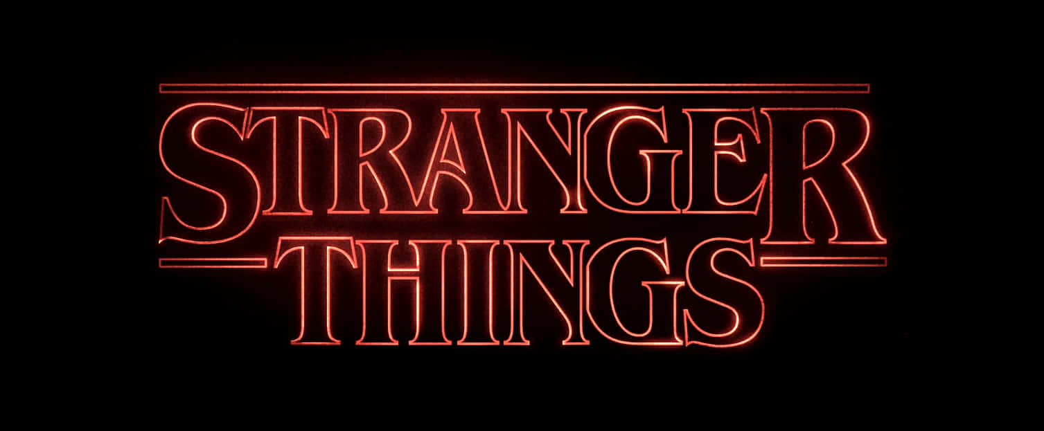 黑色背景上顯示 Stranger Things 的紅色霓虹文字