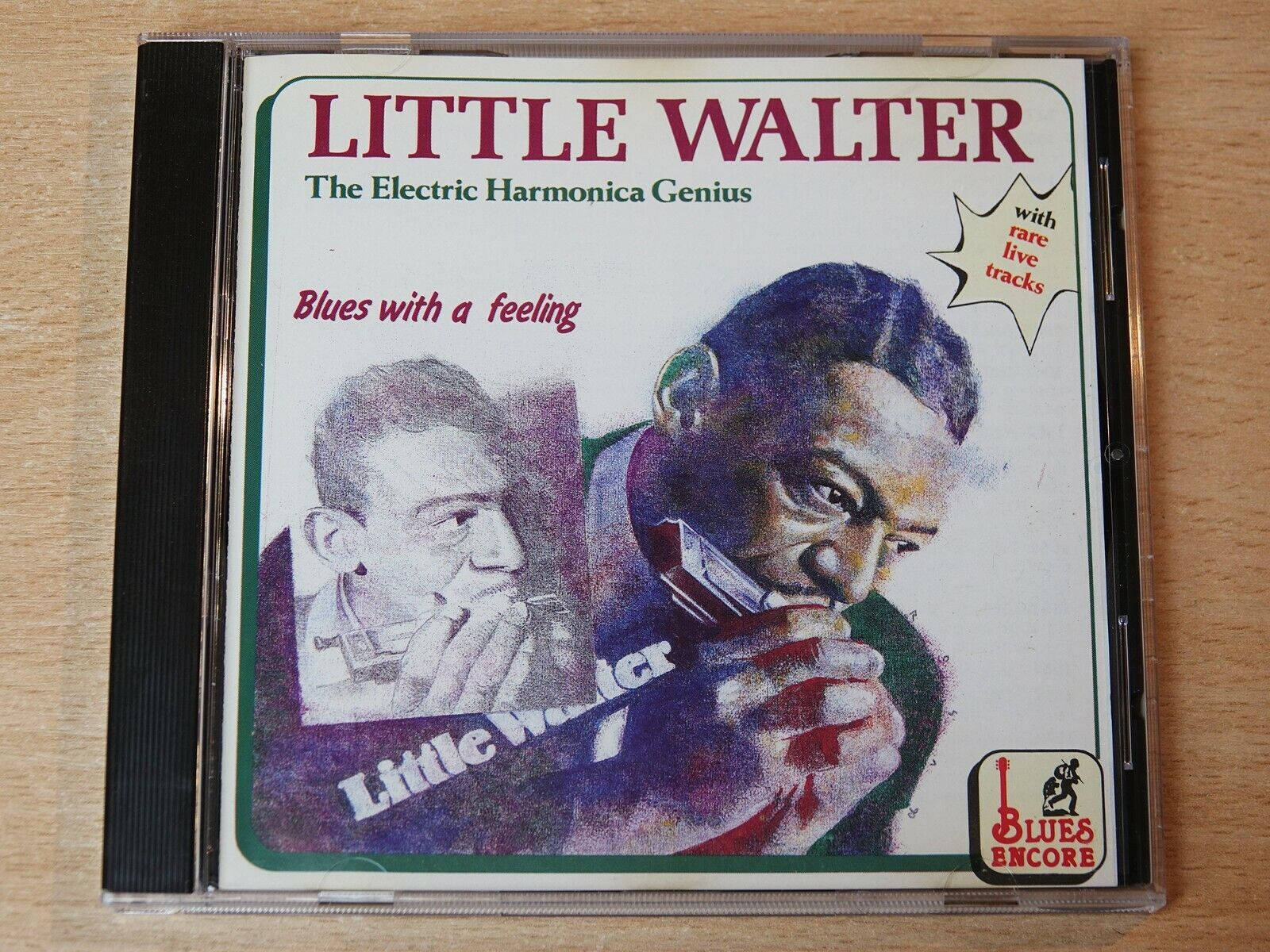 Little Walter 藍調專輯的CD封面，插圖描繪他吹奏口琴。
