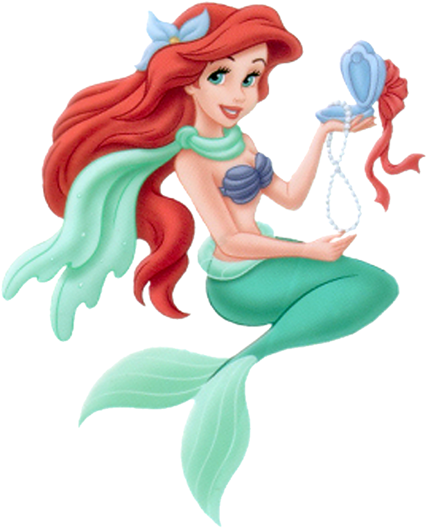 小美人魚艾莉兒與貝殼 壁紙