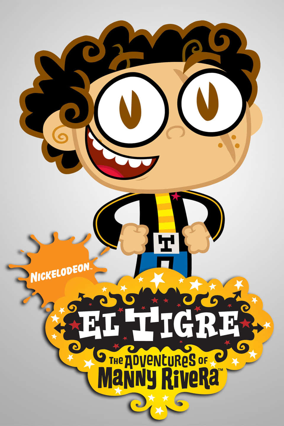 卡通角色 El Tigre 微笑著舉起拳頭