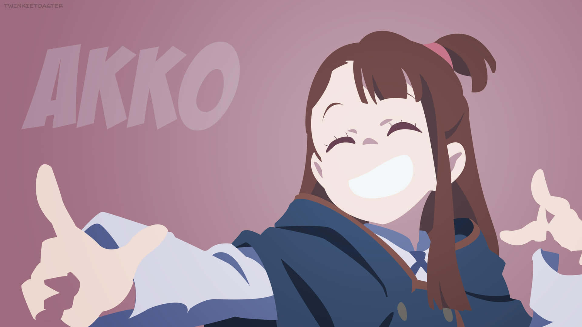 棕色雙馬尾的動漫女孩，燦爛地微笑並豎起大拇指。