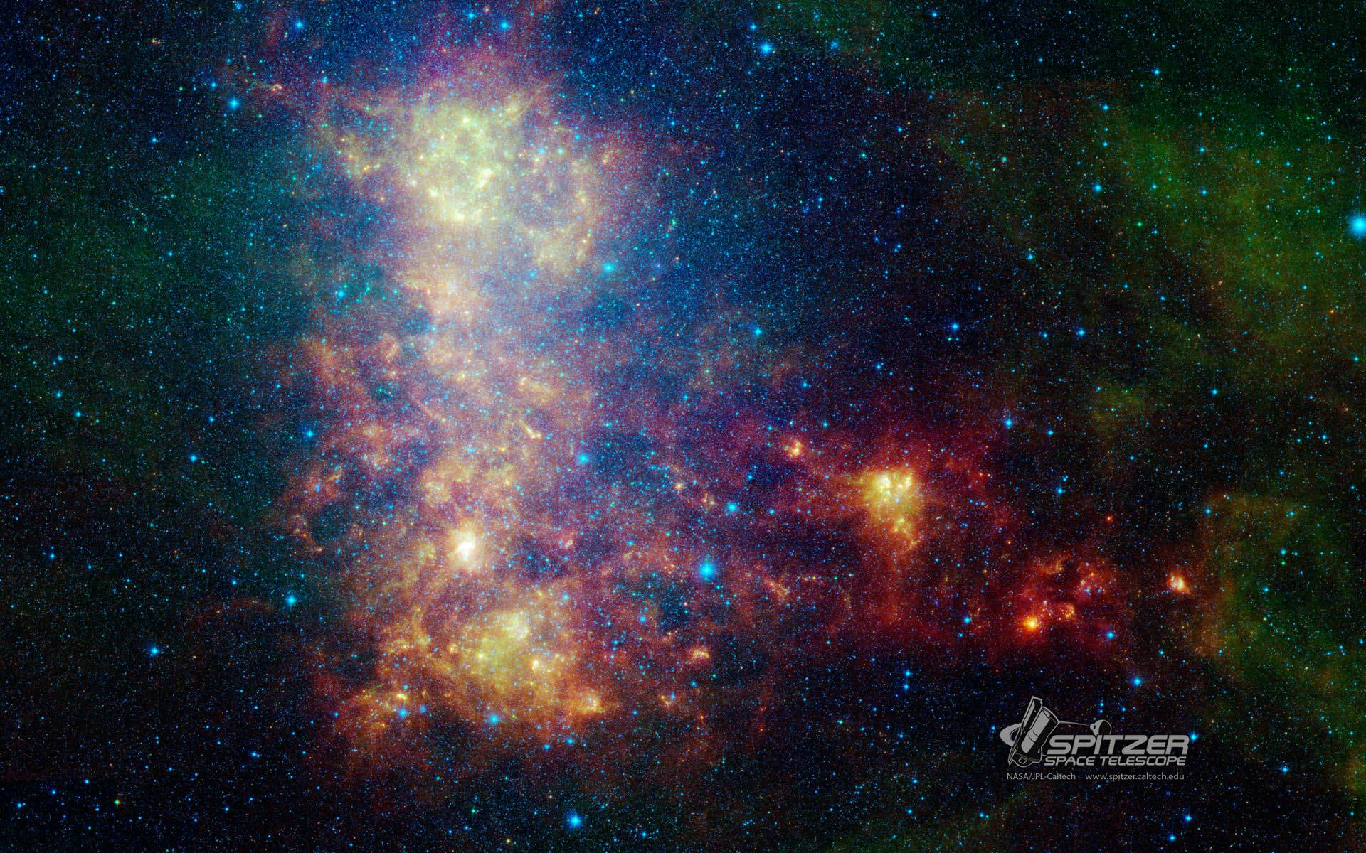 充滿活力的宇宙星雲，在深空中有發光的氣體和恆星。