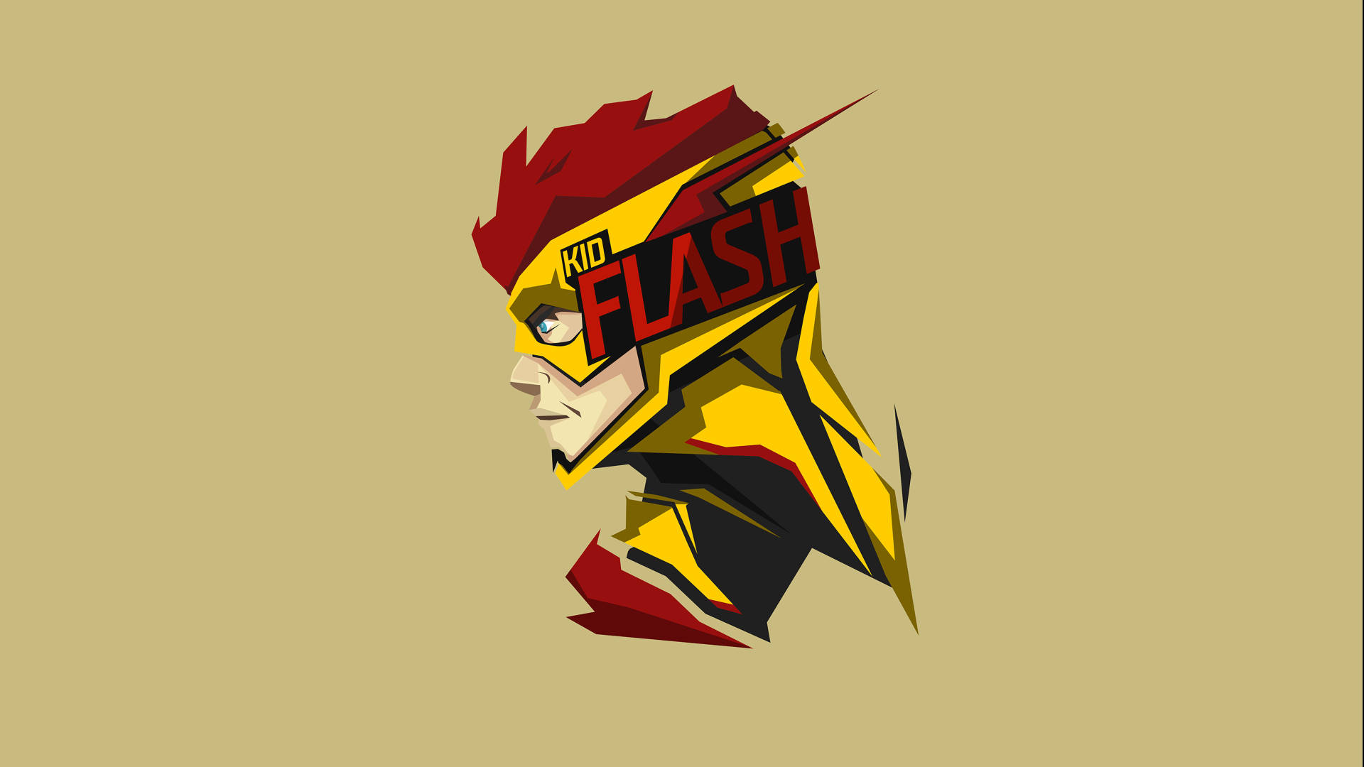 Kid Flash 超級英雄角色，採用幾何插圖風格。