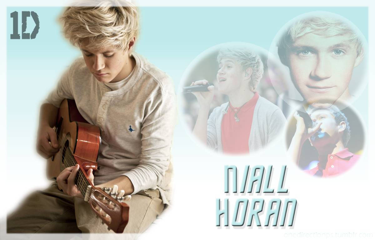 Niall Horan 彈結他，附圓形舞台表演照片。