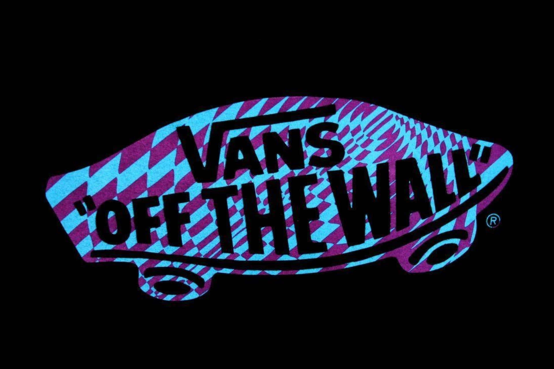 Vans Off The Wall 標誌，帶有之字形圖案，黑色背景