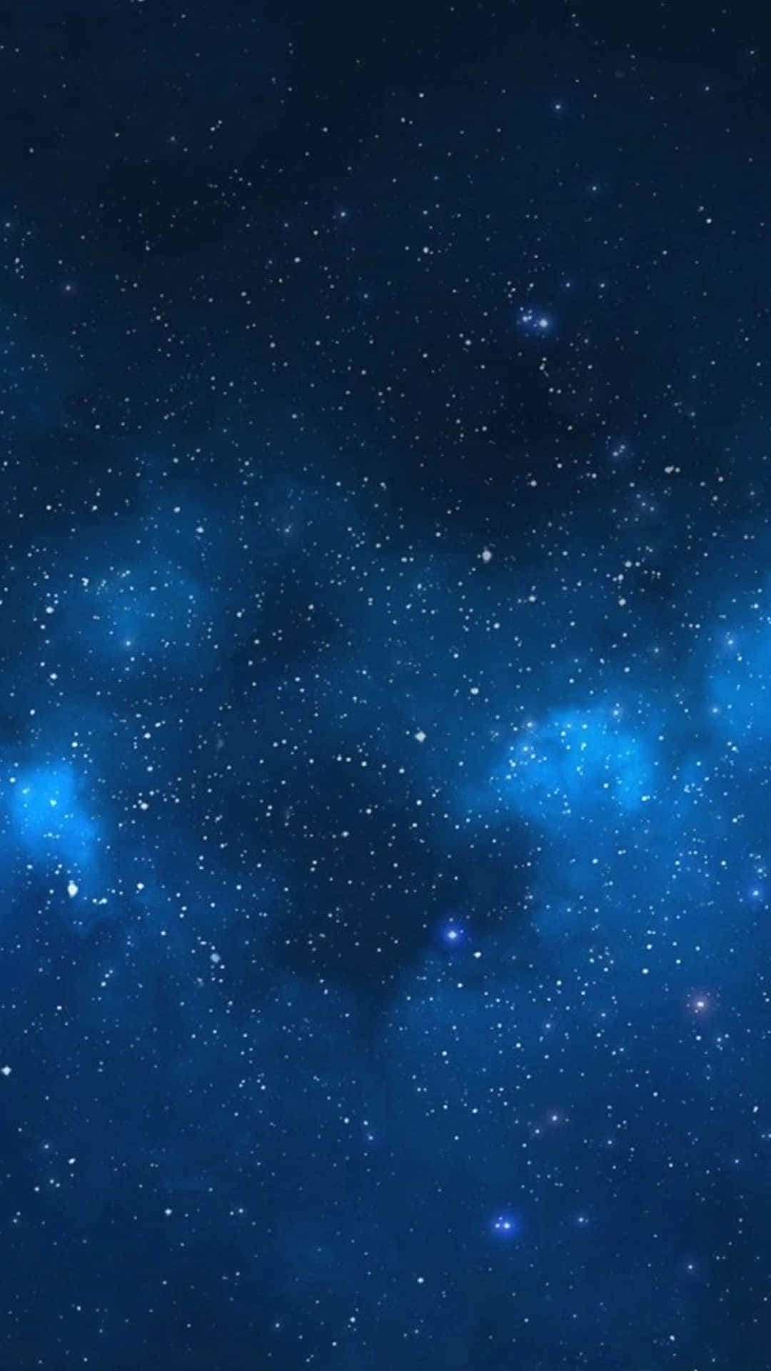 廣闊藍色星場，深空中發光星雲。