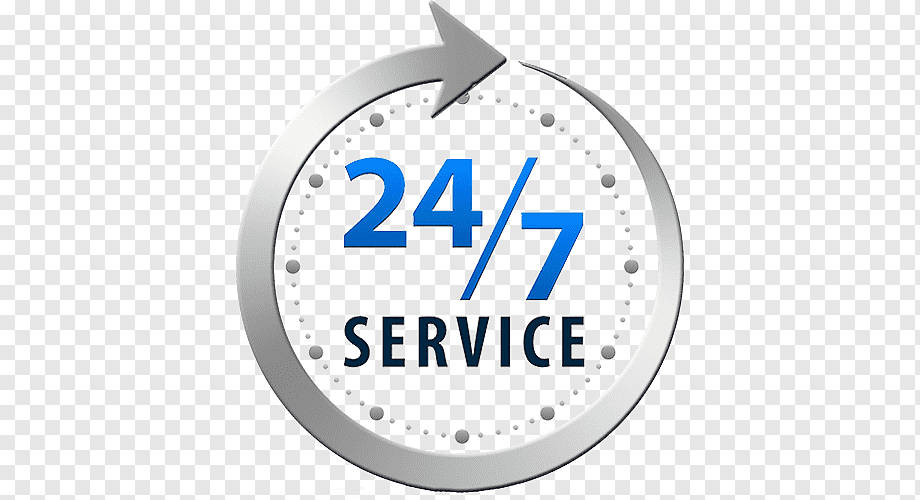 帶箭頭的 24 7 服務時鐘圖標