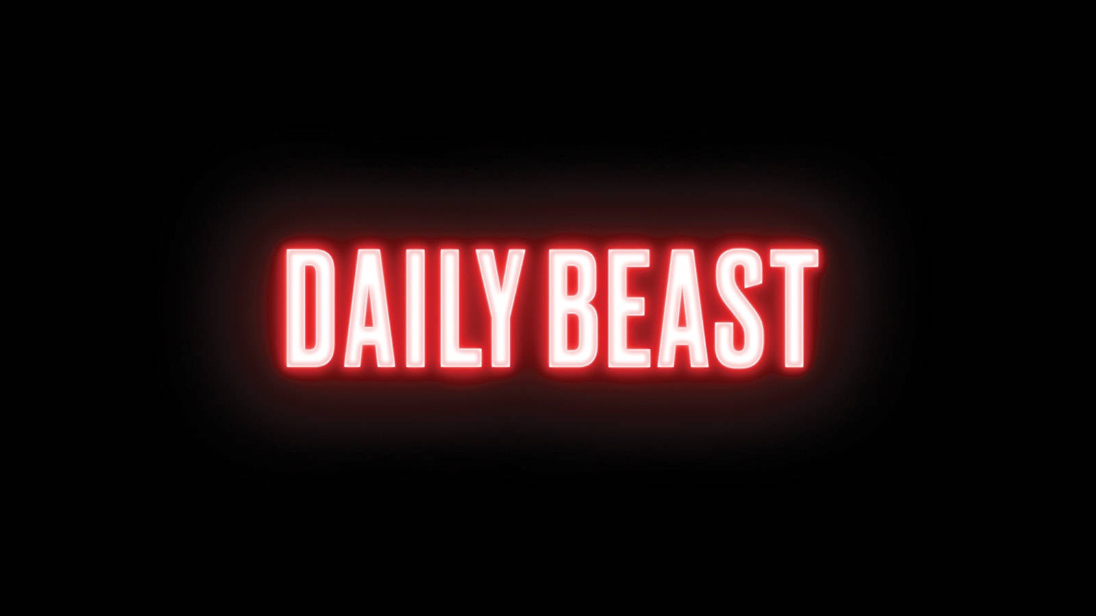 黑色背景上顯示 daily beast 的紅色霓虹燈標誌
