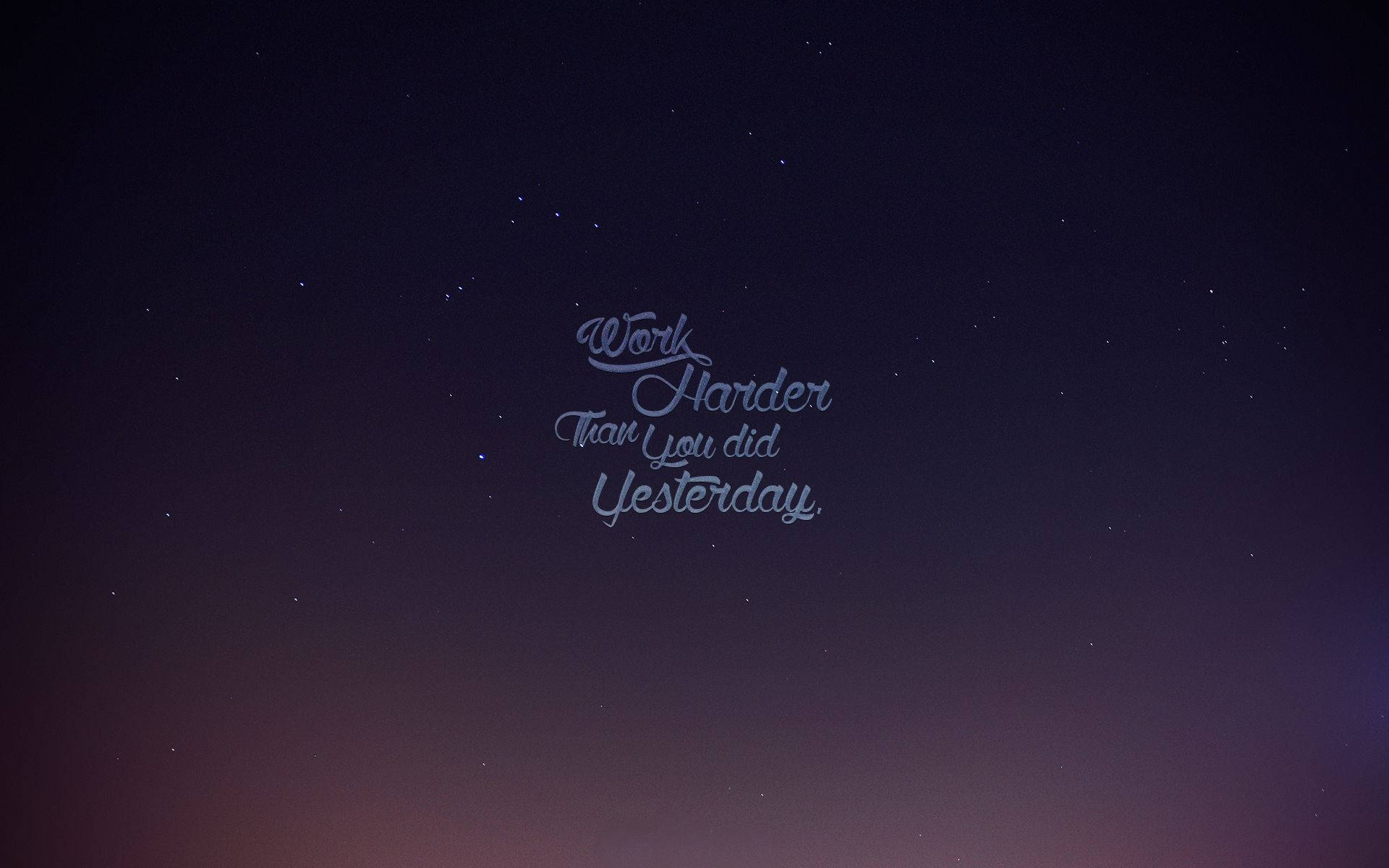 星空夜空，帶有鼓勵比昨天更努力的勵志文字。
