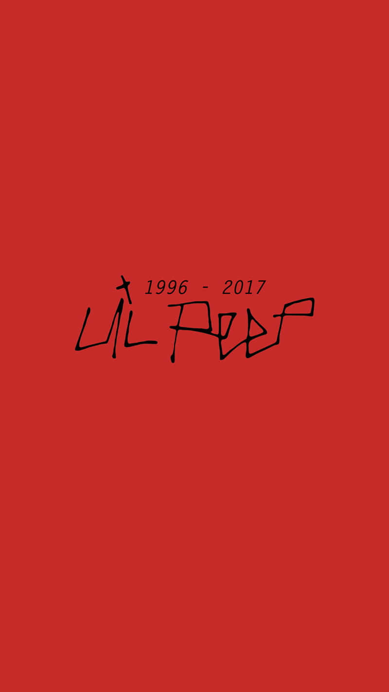 紅色背景，帶有黑色手寫文字，紀念 Lil Peep 1996 年至 2017 年。