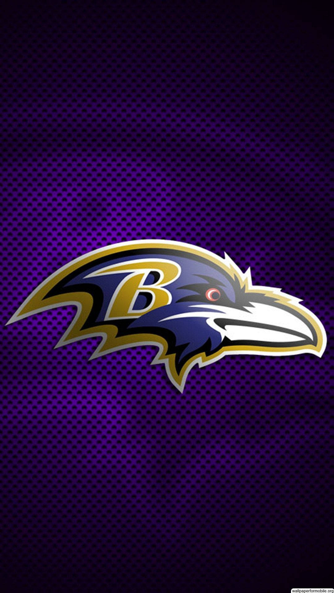 巴爾的摩烏鴉隊NFL球隊標誌在紫色紋理背景上