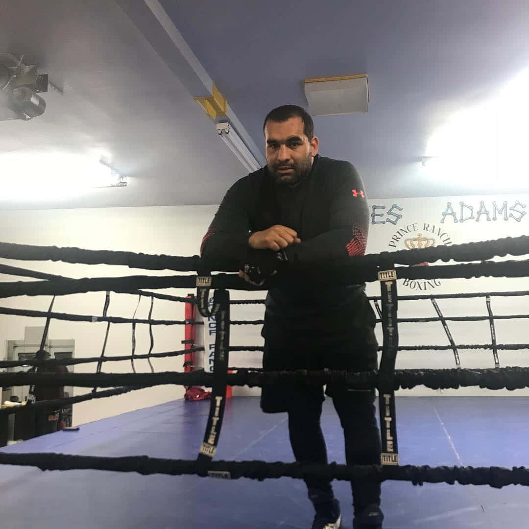 拳擊手在拳擊擂台內訓練，帶有 'Prince Adams Boxing' 標誌。