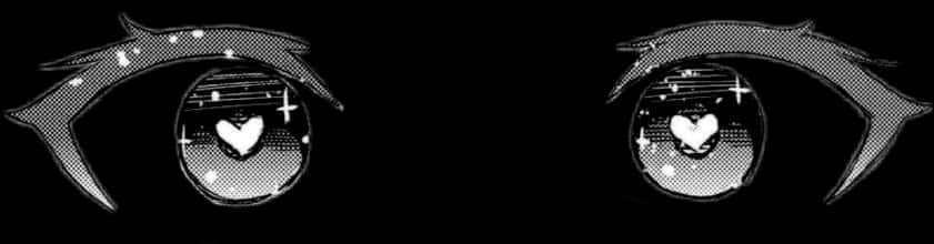 帶心形的風格化動畫眼睛 壁紙