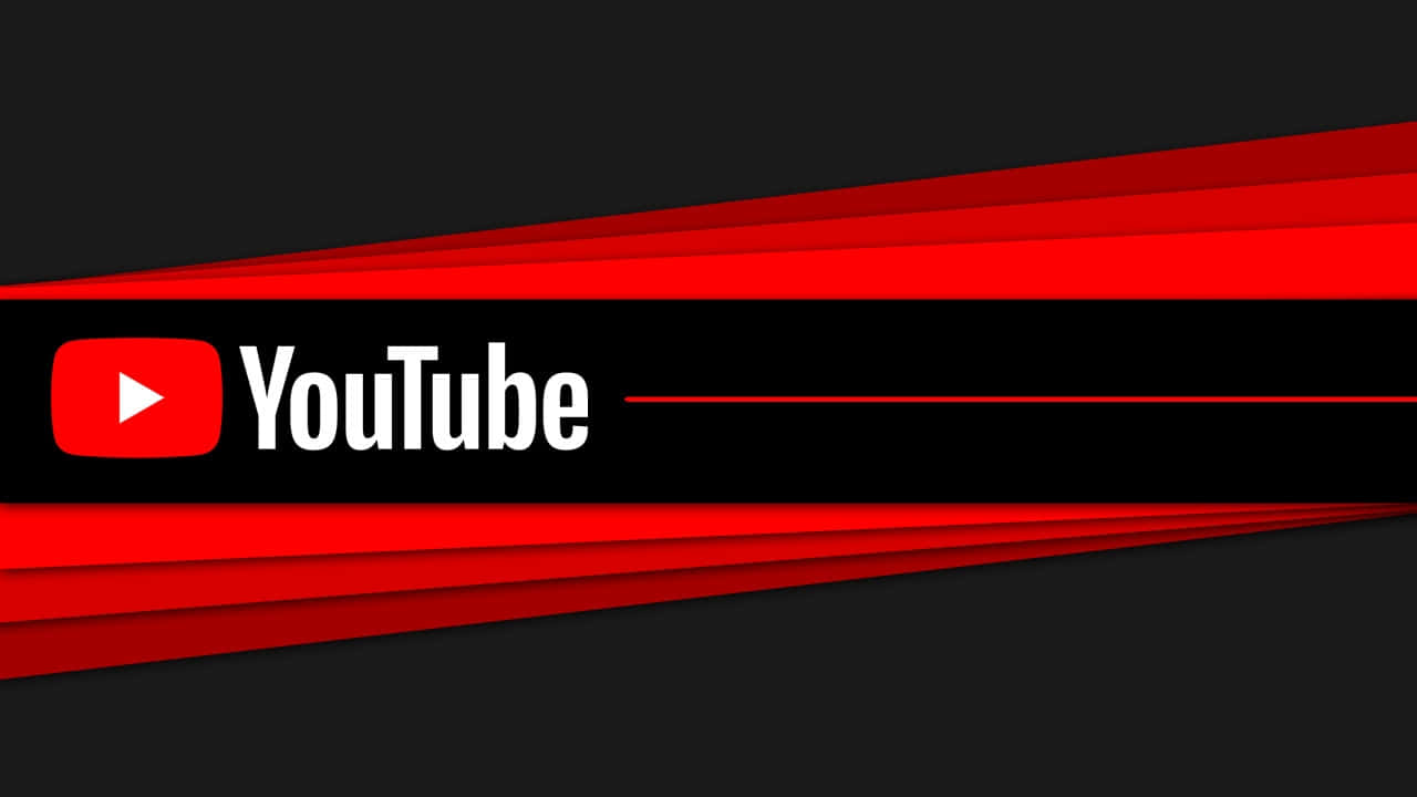 黑色背景上帶有紅色條紋的 YouTube 標誌