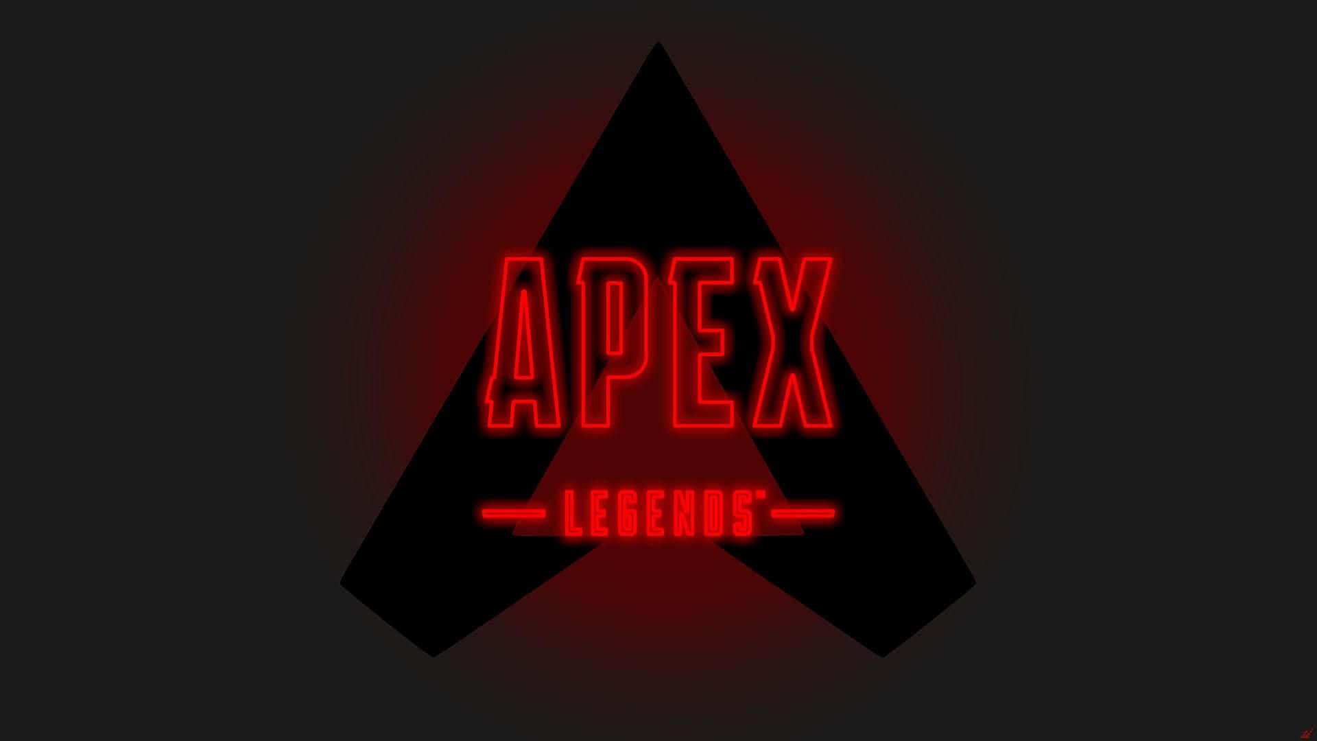 Apex Legends標誌在深色背景的黑色三角形中發出紅光