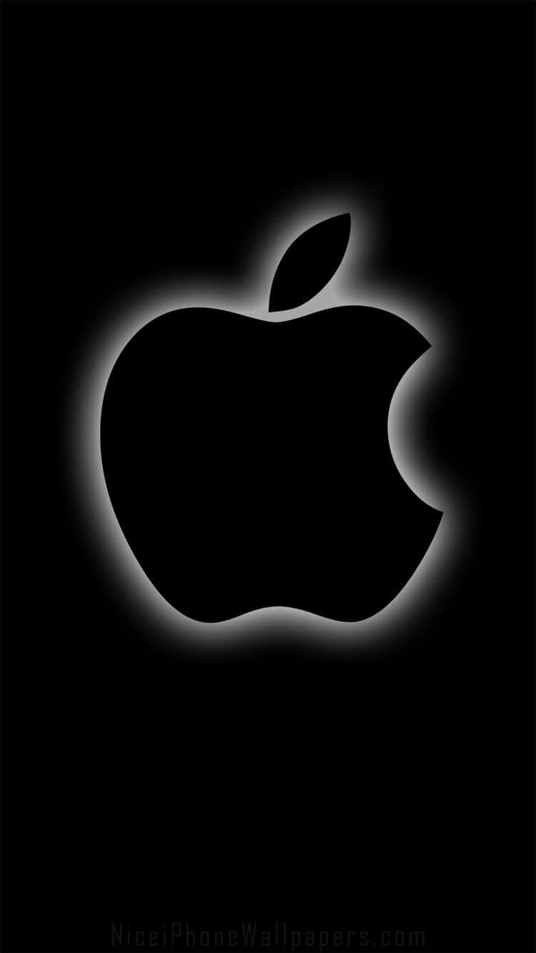 黑色背景上發光的Apple標誌 — 蘋果 壁紙