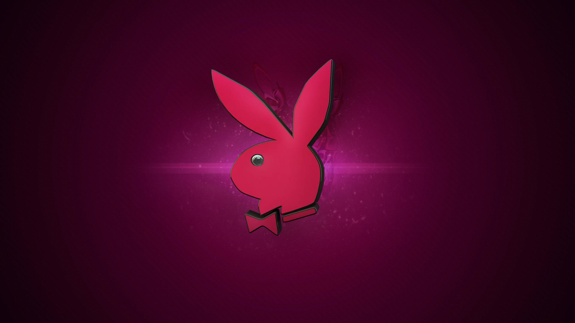 帶有蝴蝶結的Playboy兔子標誌在洋紅色背景上發光 — Playboy GIF 壁紙