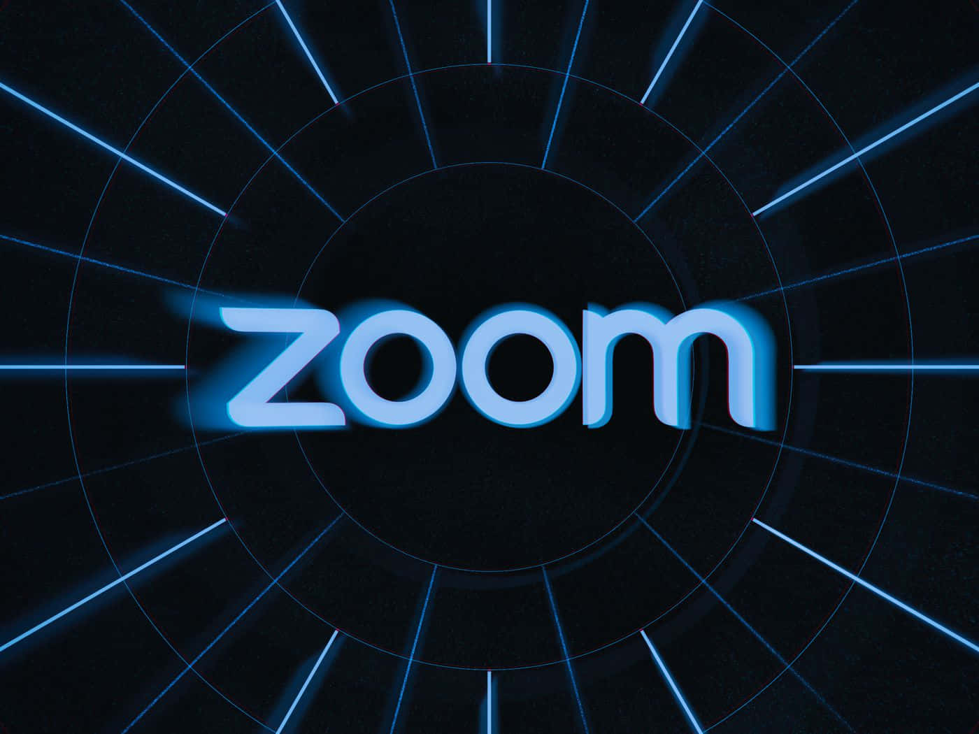 Zoom標誌配藍色燈光