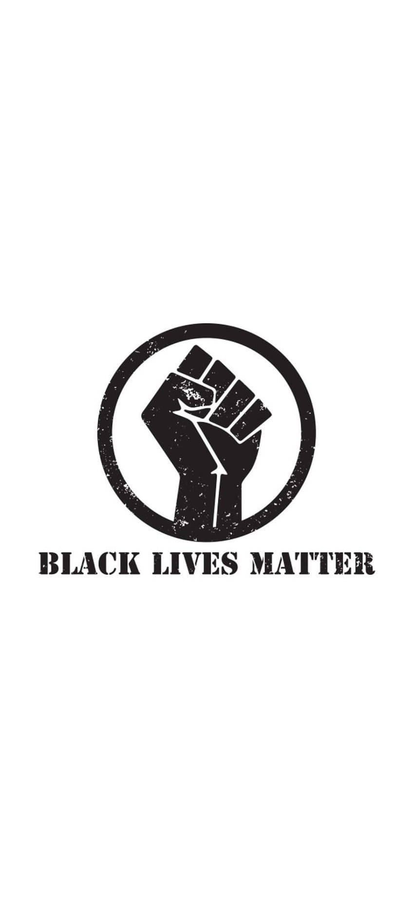 圓圈內的黑色拳頭符號，附有文字 Black Lives Matter