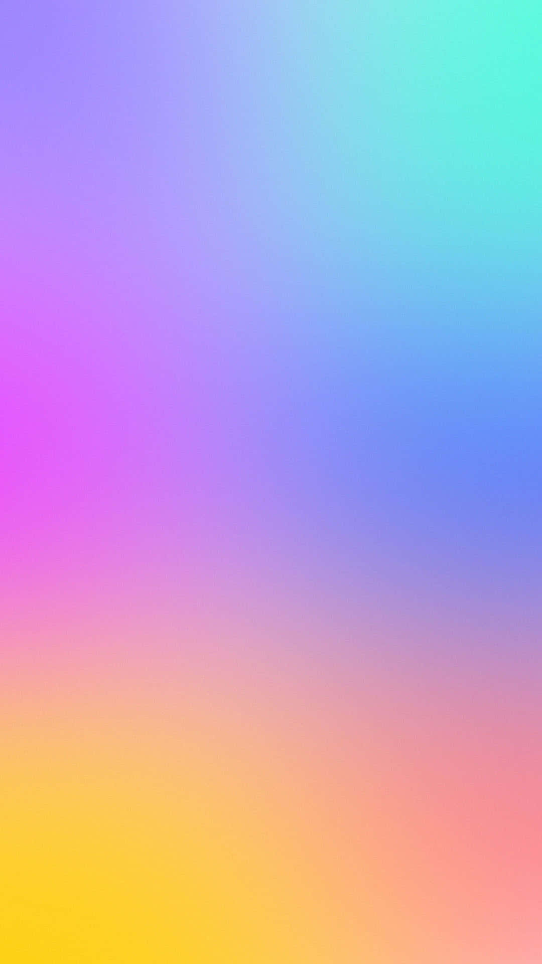 Color Phone 桌布 壁紙 — 平滑漸變牆紙，將紫色、粉紅色、藍色、藍綠色和黃色融合成柔和流動的彩虹圖案。