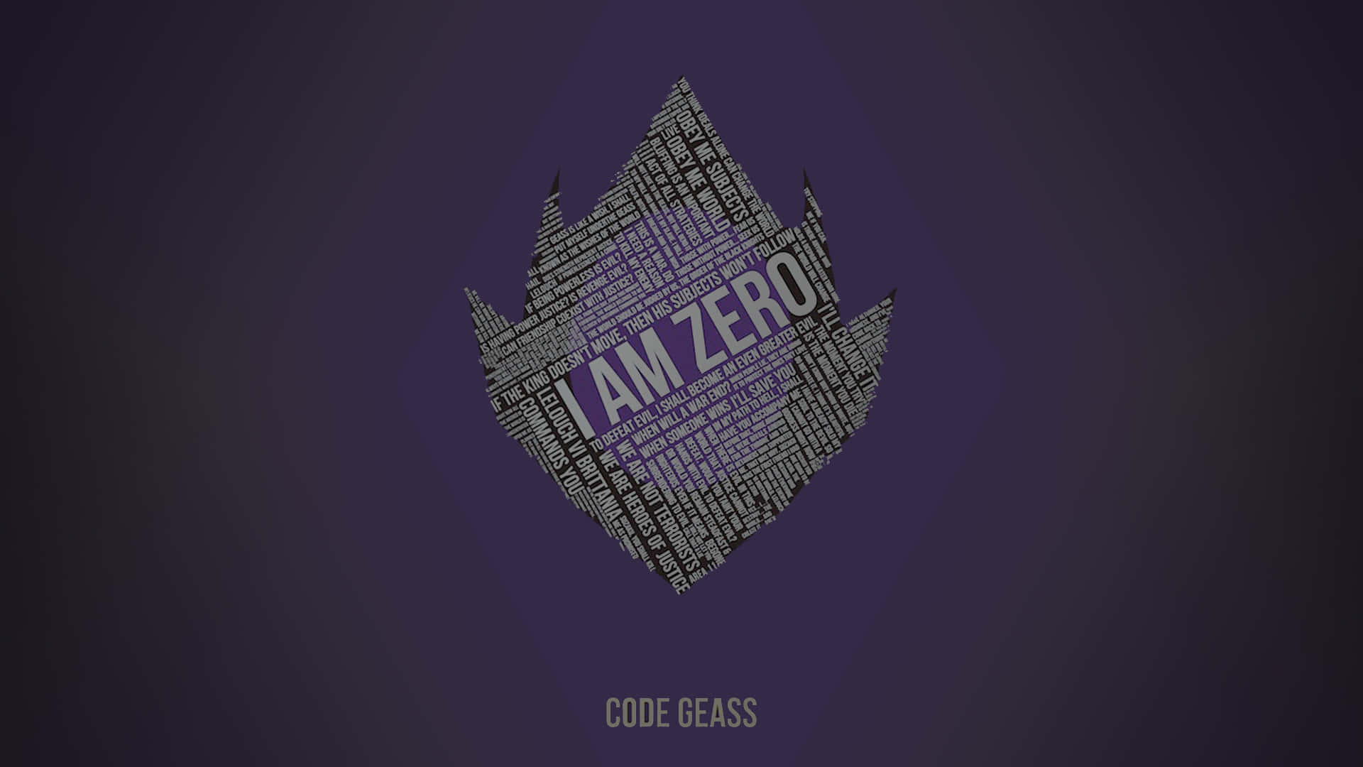 紫色漸變背景，帶有以「I AM ZERO」為中心的火焰形狀文字雲。