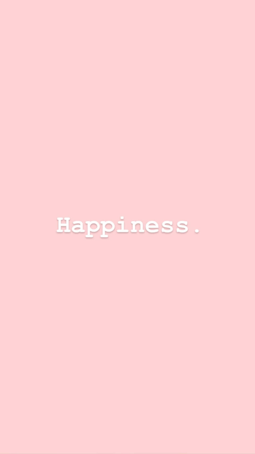 粉紅色背景，白色文字 happiness。