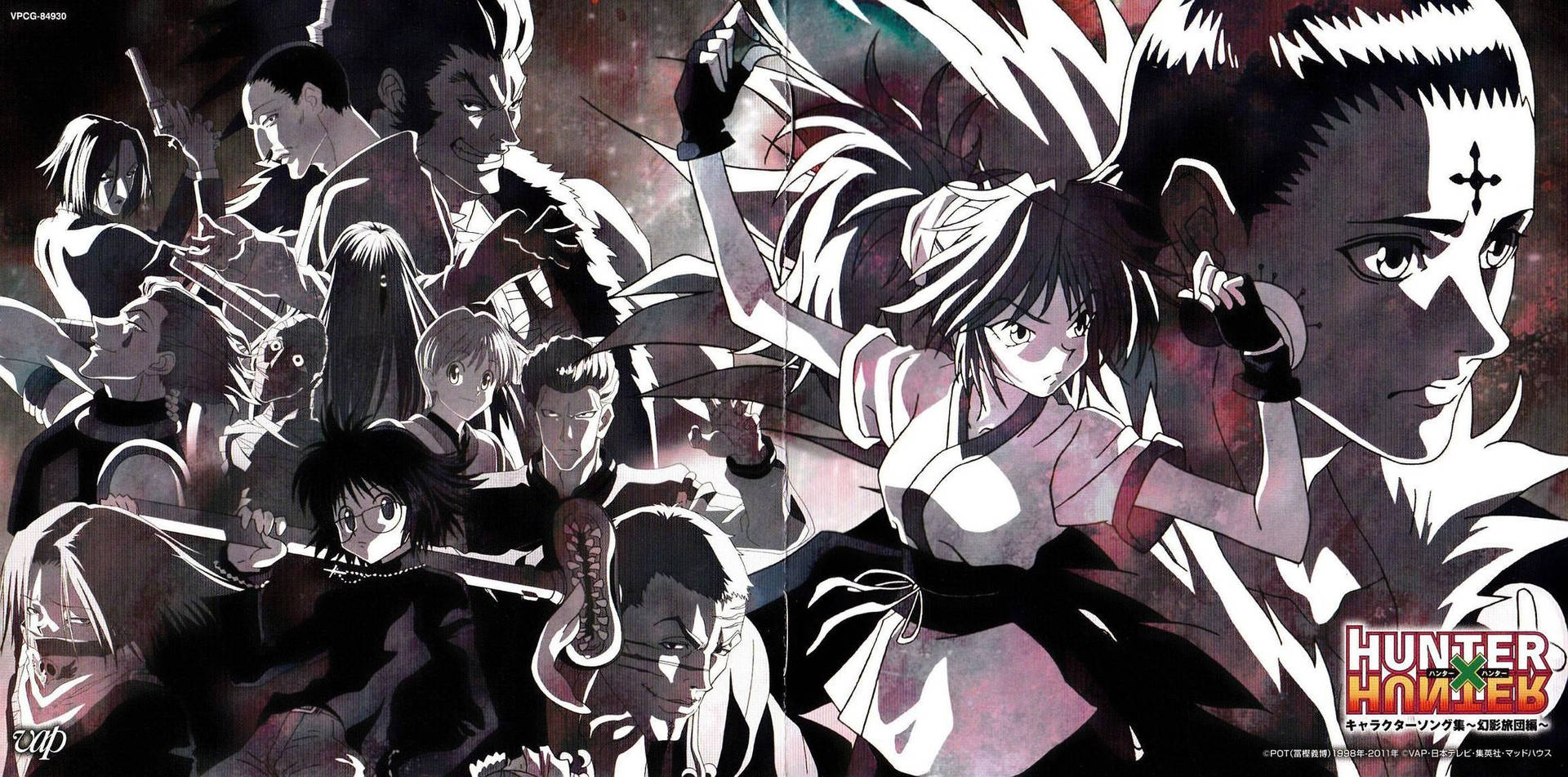 來自《Hunter x Hunter》的動漫角色，以劍和強烈的表情擺出動態的戰鬥姿勢。