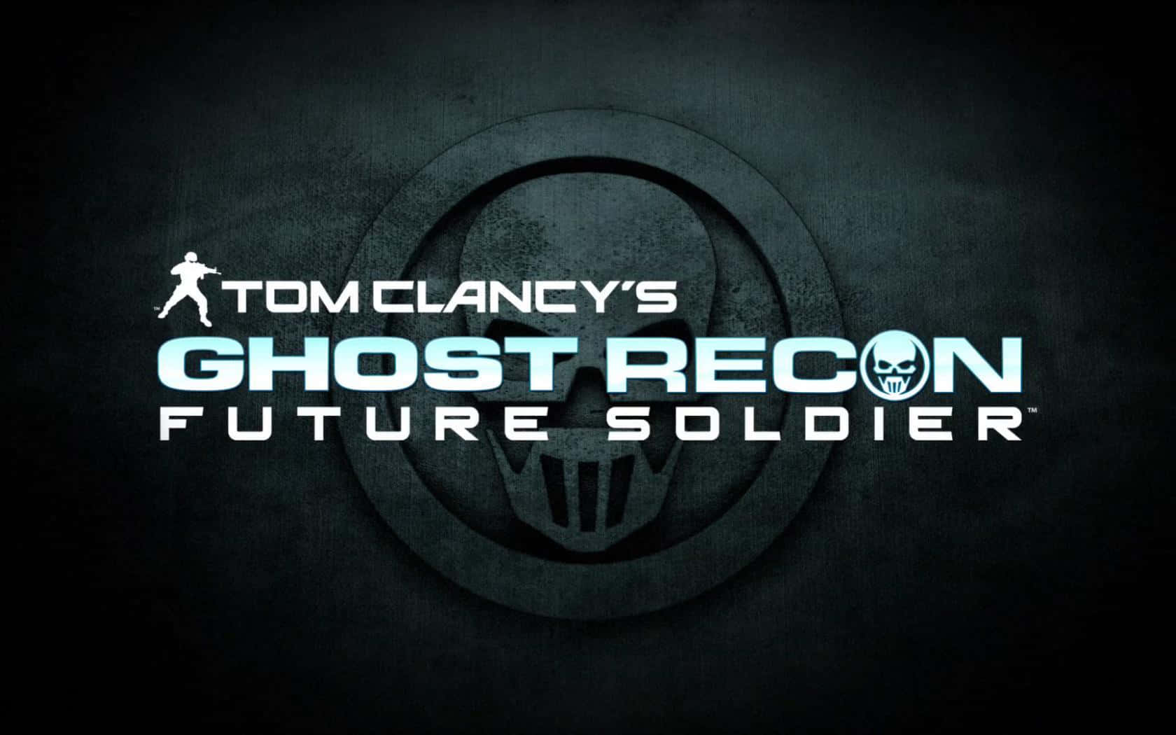 Tom Clancy's Ghost Recon Future Soldier 遊戲標誌，帶有骷髏標誌，背景為深色。