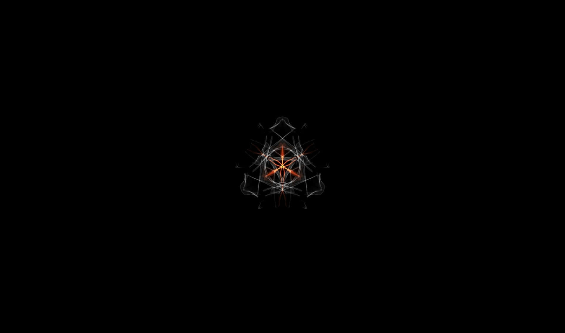 黑色背景上發光的分形星爆圖案