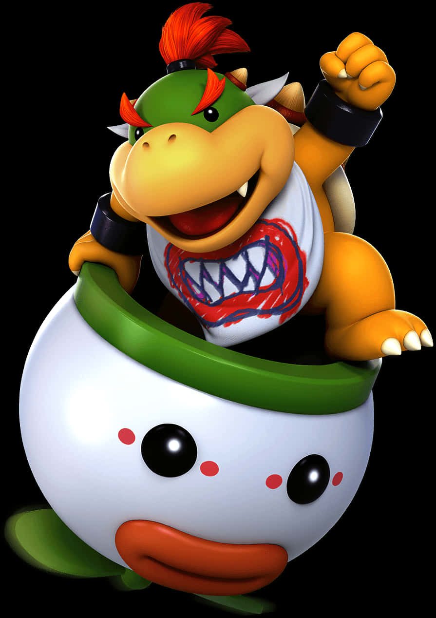 Bowser Jr. 在他的Koopa Clown Car中露出燦爛的笑容。 — 馬力歐 壁紙