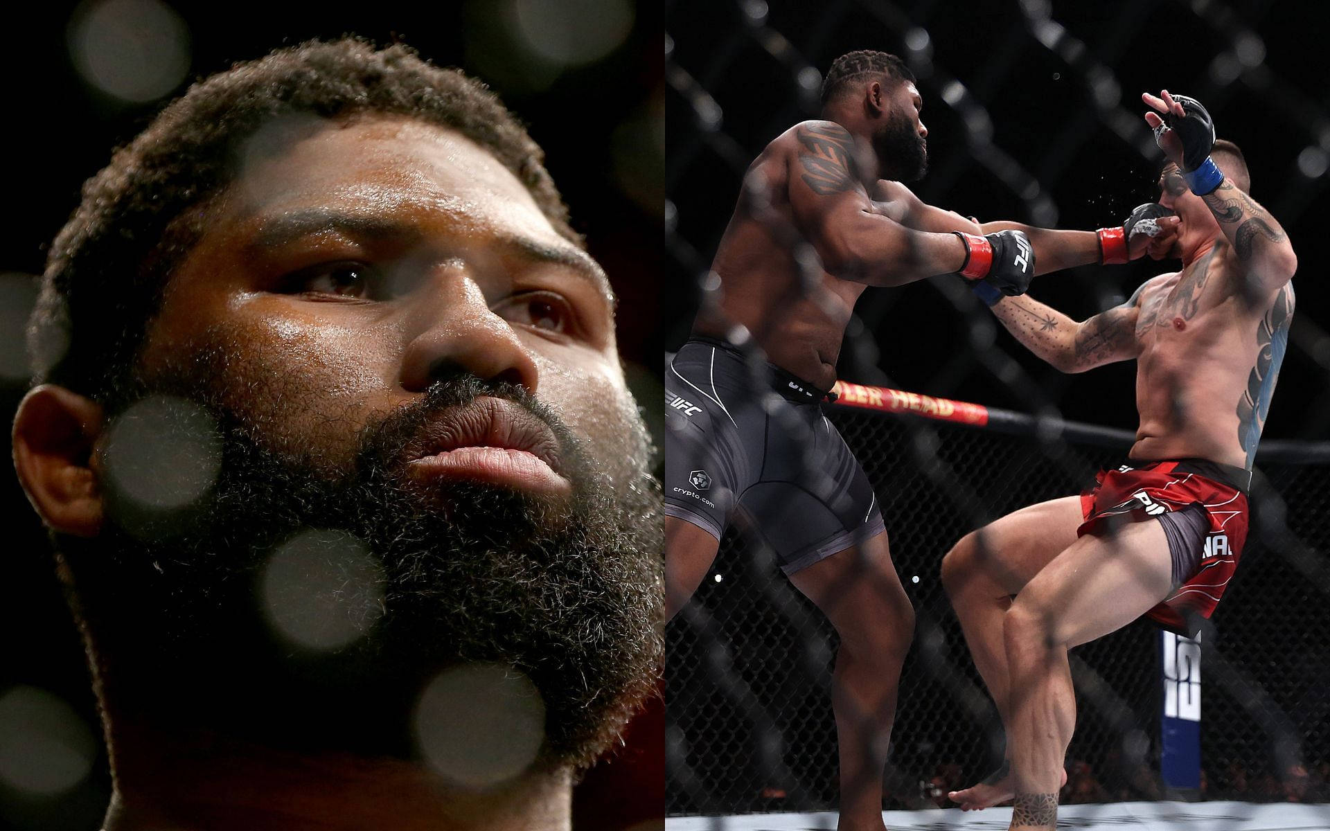 戰士在八角籠中MMA比賽旁的臉部特寫。