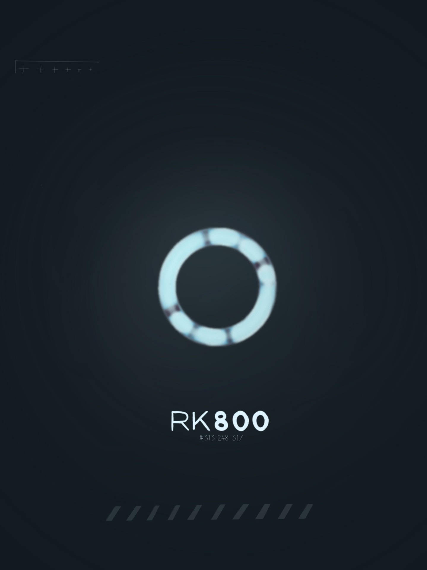 在黑暗數位空間中帶有RK800文字的未來風格發光圓環。