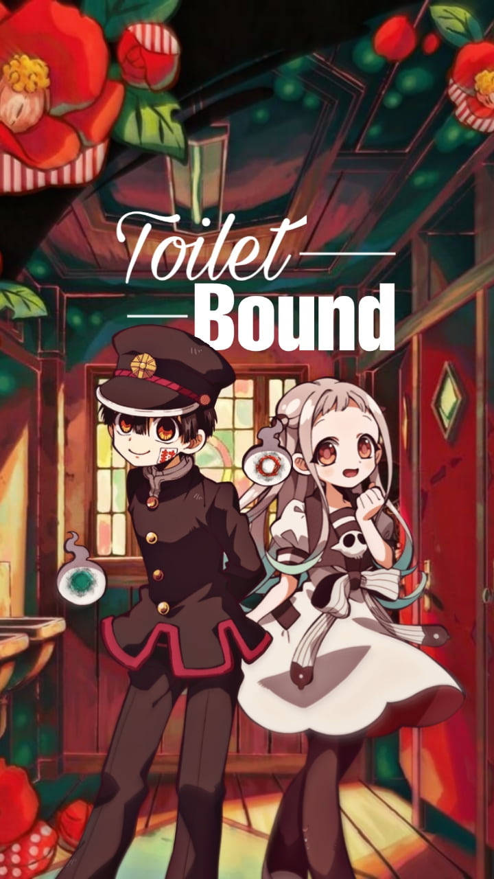 《廁所-bound 雪乃君》第七個謎團：雪乃的紅光之謎 壁紙 — 兩個動漫角色在一個充滿奇思妙想、以花朵裝飾的房間裡，在溫暖的燈光下呈現大膽的紅色和綠色。