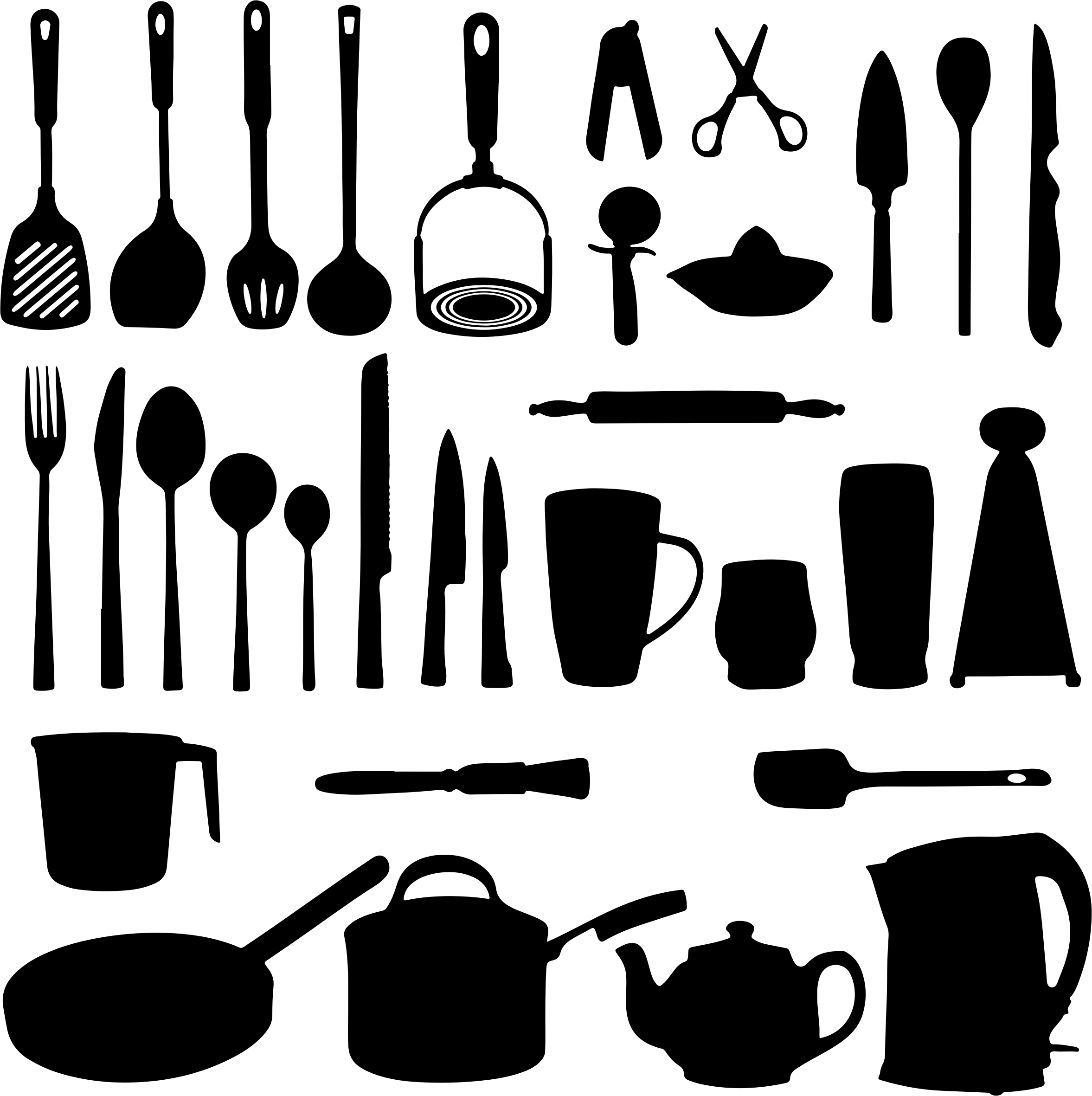 廚房用具剪影系列 壁紙