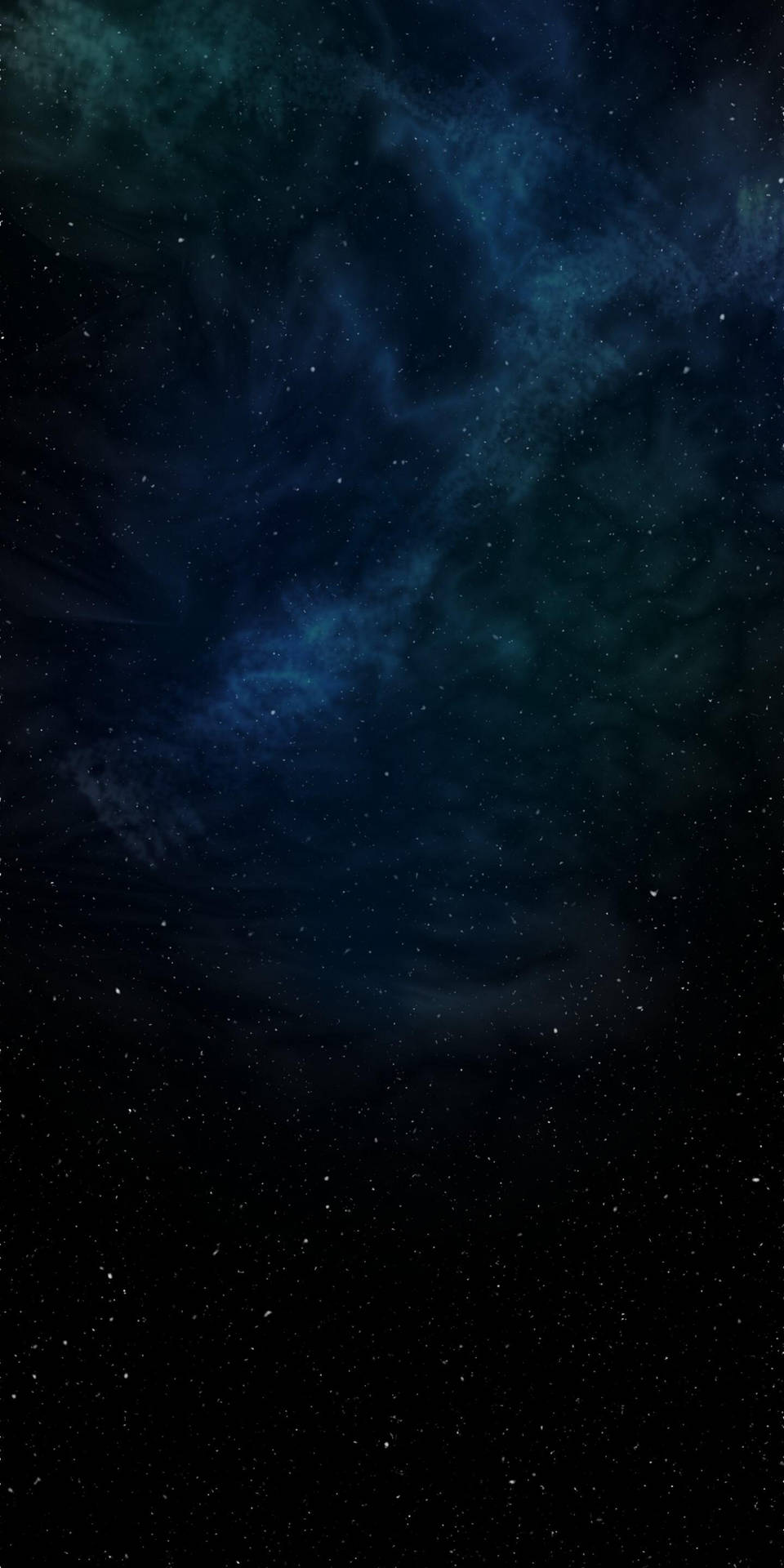  壁紙 — 廣闊的宇宙空間，充滿了旋轉的藍綠色和靛藍色星雲，點綴著無數閃爍的星星，背景是深邃的黑色虛空。
