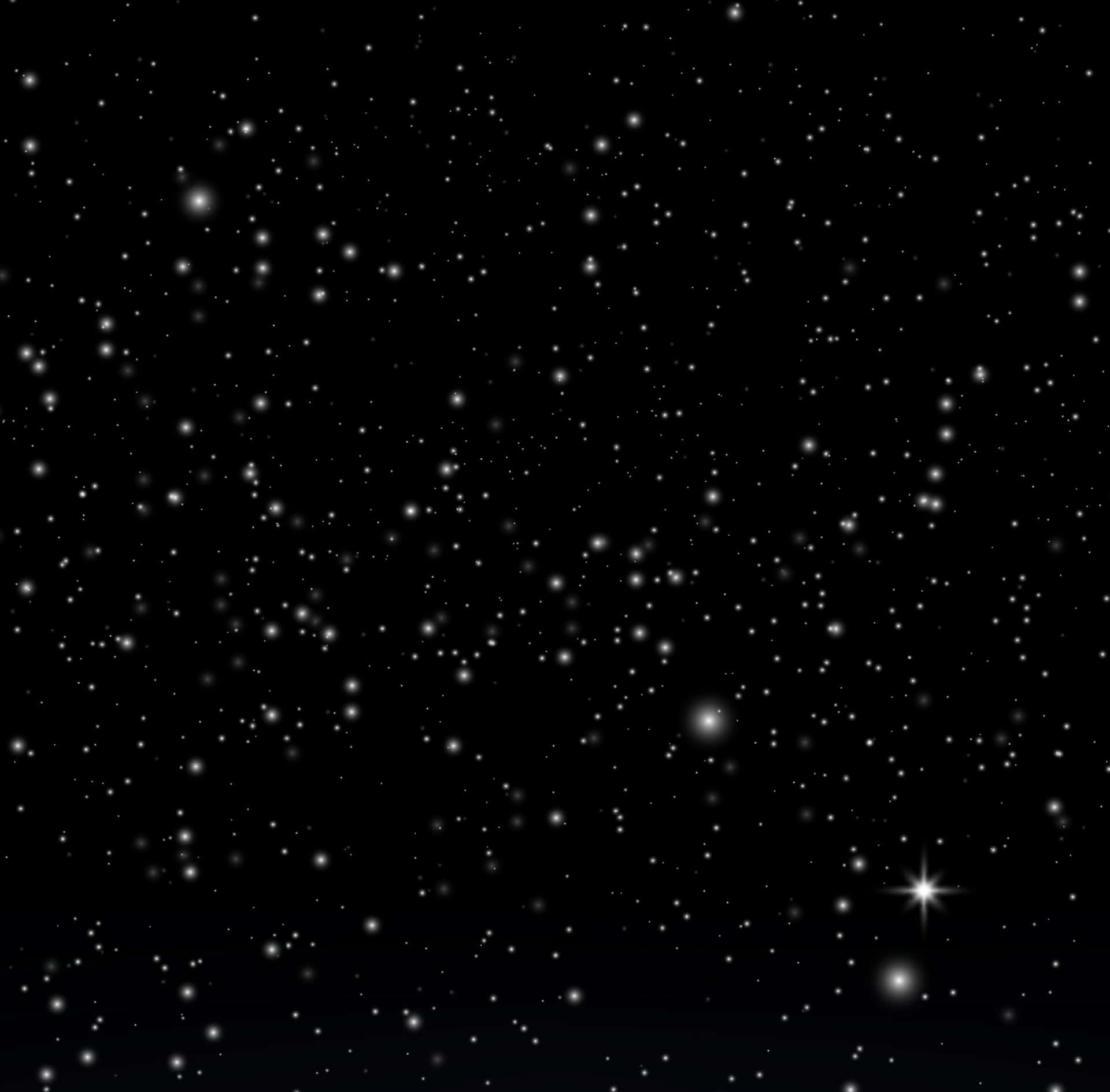 星空 桌布 壁紙 — 廣闊的閃爍星場散佈在深黑色的夜空上，有幾個明亮的天體突出地閃耀。