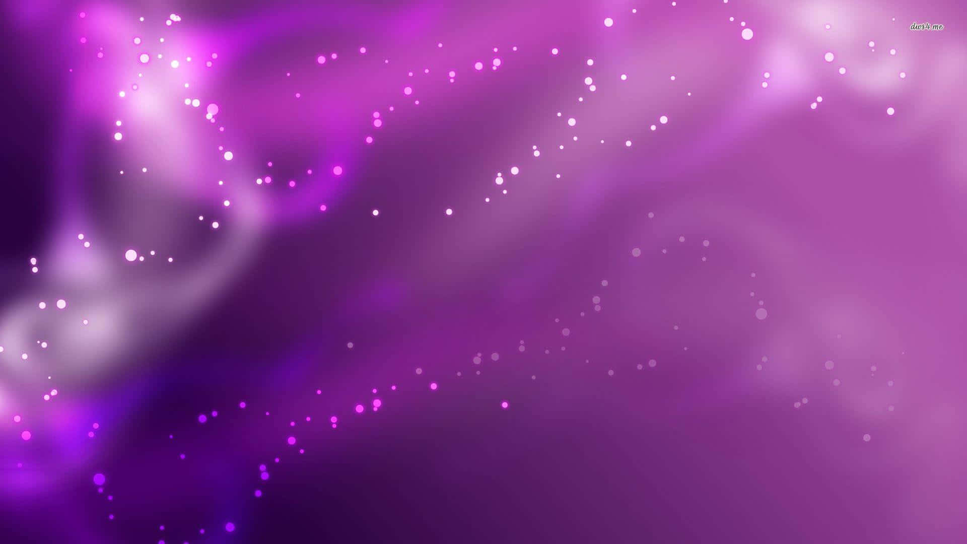 帶有漂浮發光粒子的紫色宇宙背景