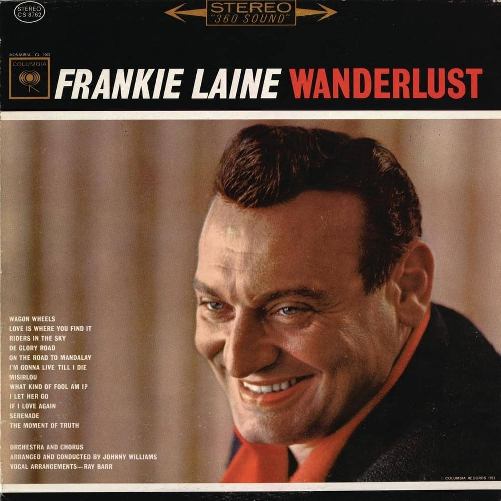 Frankie Laine 在 1963 年專輯《Wanderlust》封面上微笑。