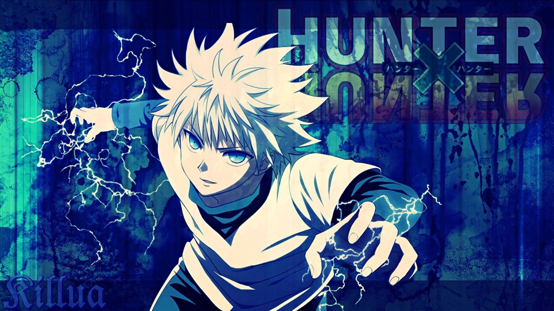 來自《Hunter x Hunter》的動畫角色奇犽引導閃電能量。