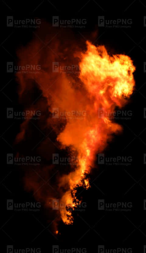 強烈火焰對比黑色背景 壁紙 — 一道猛烈的橙黃色火焰在漆黑背景中向上噴發，營造出戲劇性且強烈的視覺效果。