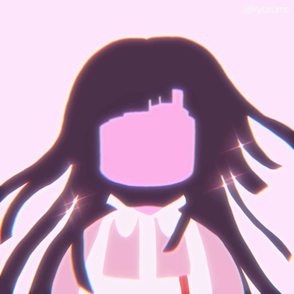 《彈丸論破》由崎司預設頭像風格 壁紙 — 一個風格化的動漫女孩，長長的黑髮和發光的粉紅色光環，背景是柔和的薰衣草色。