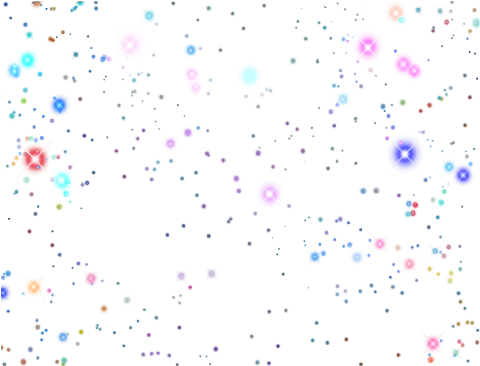 彩色太空寶石與星星 壁紙 — 一個充滿活力的宇宙場景，在深邃的黑色虛空中充滿了發光的彩色星星和閃爍的粒子。