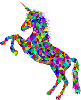 彩色幾何獨角獸藝術