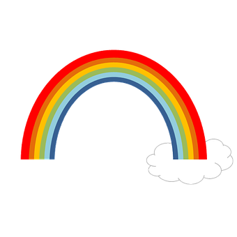 彩色彩虹與雲朵圖案 壁紙